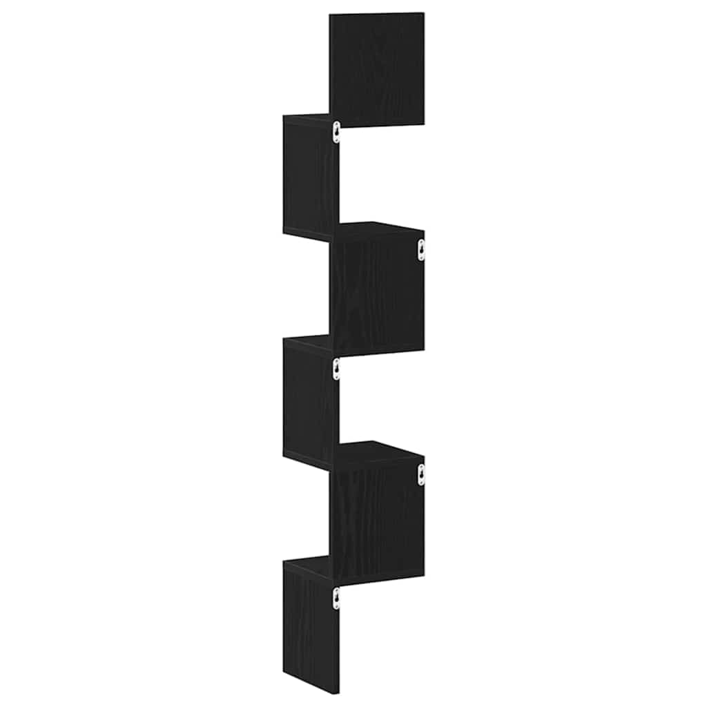 Étagère d'angle Chêne noir 20 x 20 x 127.5 cm Bois d'ingénierie - XIOS