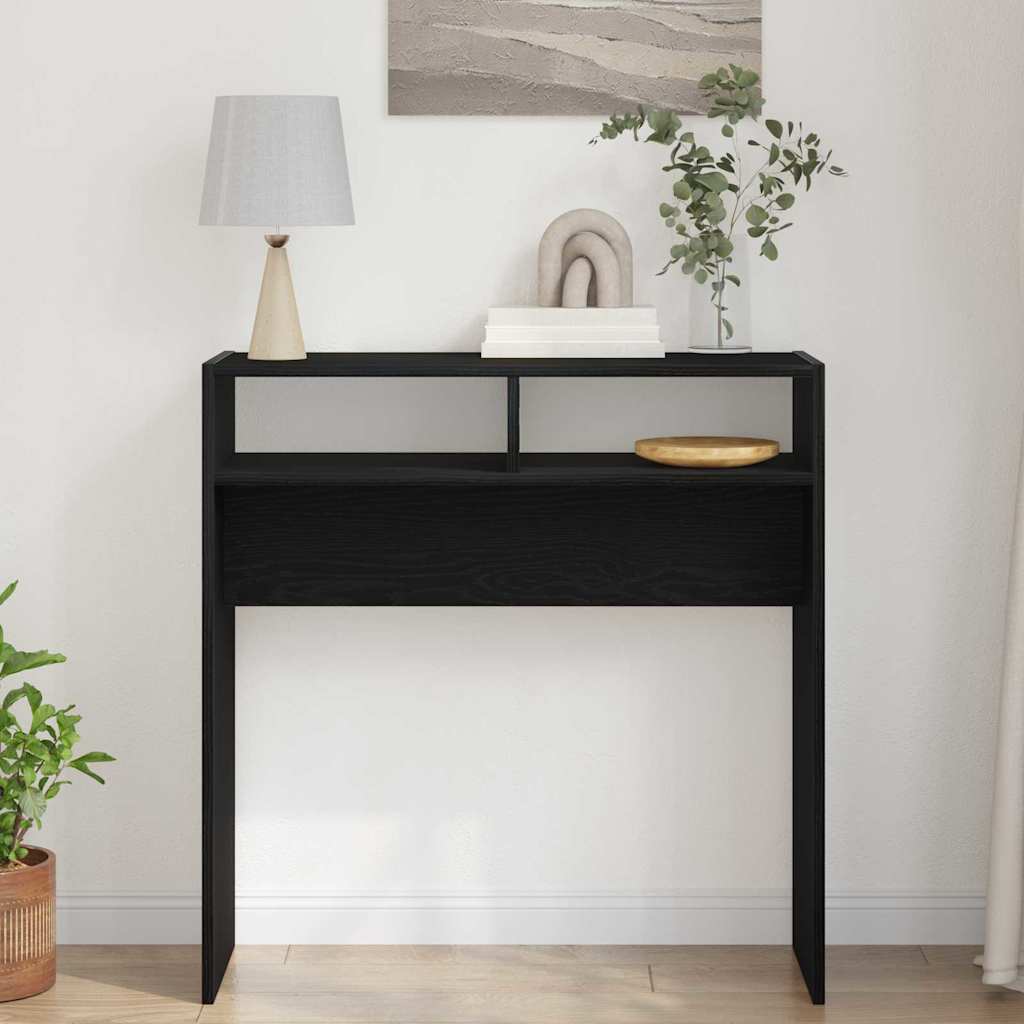 Table console Chêne noir 78 x 30 x 80 cm Bois d'ingénierie - XIOS