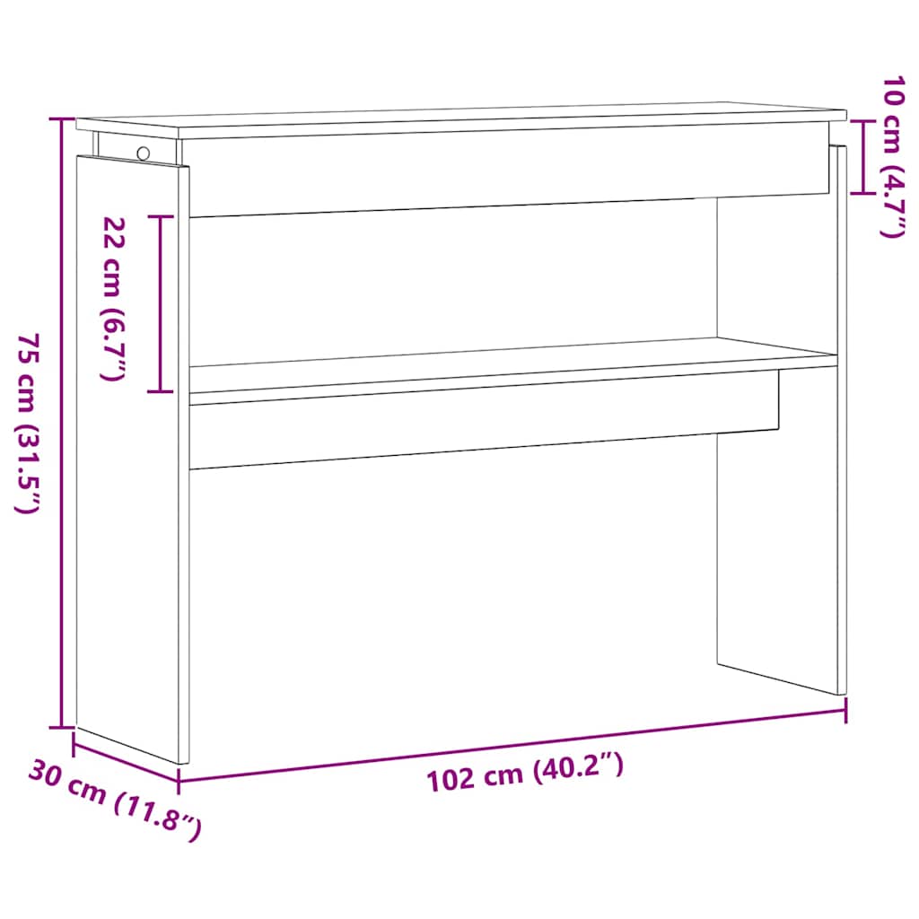 Table console Chêne noir 80 x 30 x 102 cm Bois d'ingénierie - XIOS