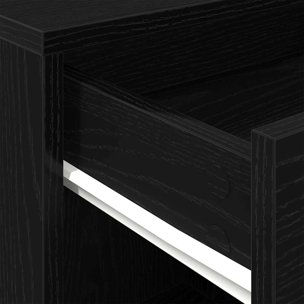 Cabinet roulant vidaXL en chêne noir 45x38x54 cm en bois d'ingénierie