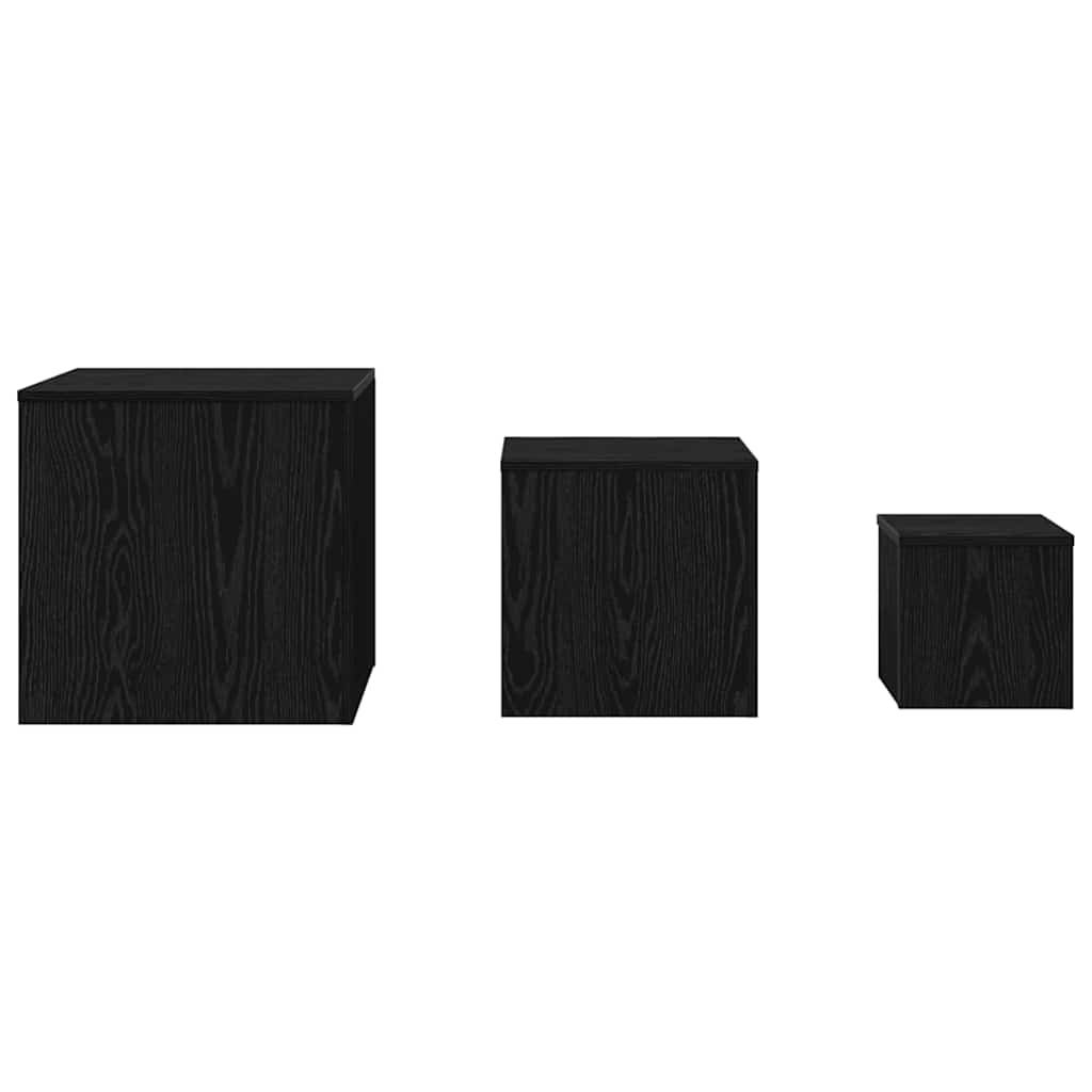 Table Gigogne 3 pcs Chêne noir 45 x 45 x 45 cm - XIOS