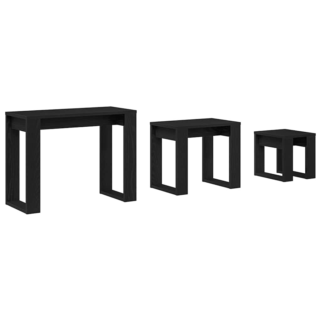 Table Gigogne 3 pcs Chêne noir 61 x 28 x 47 cm - XIOS