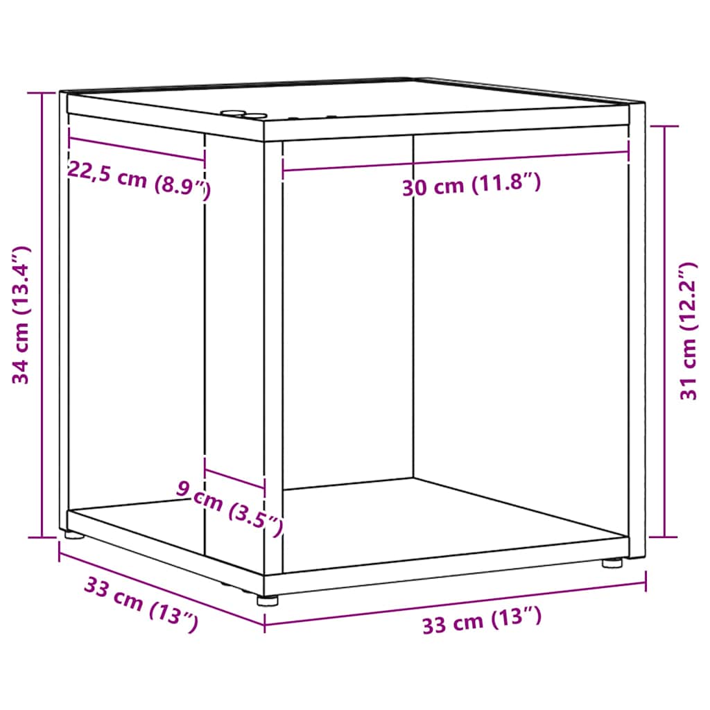 Étagères d'angle Chêne noir 33 x 33 x 34,5 cm Bois d'ingénierie - XIOS