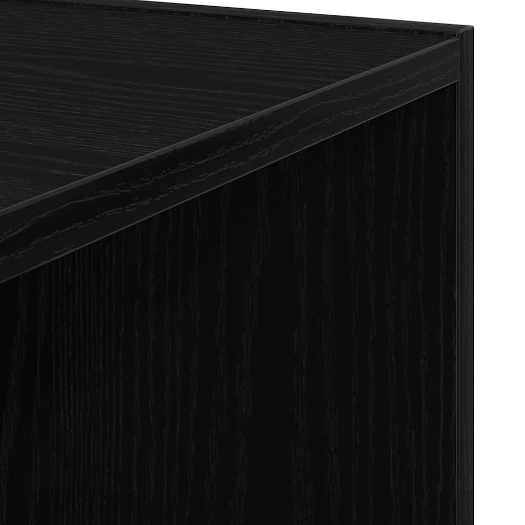 Meuble d'angle vidaXL Noir Chêne 33x33x164,5 cm en bois d'ingénierie