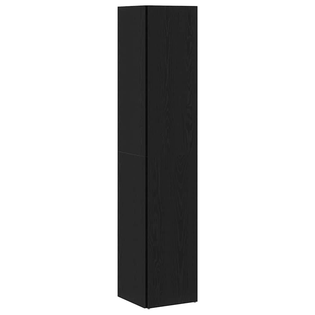 Meuble d'angle vidaXL Noir Chêne 33x33x164,5 cm en bois d'ingénierie