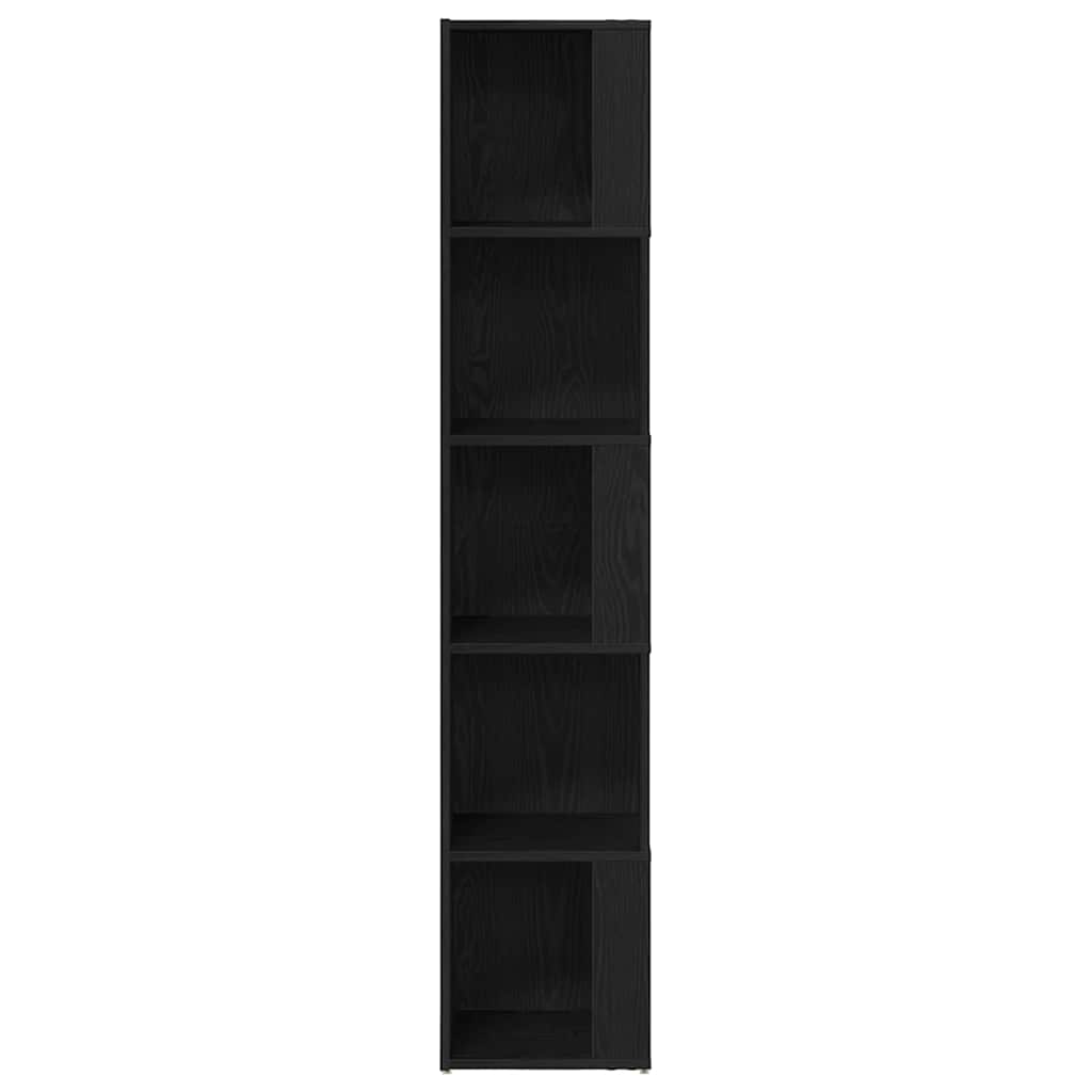 Meuble d'angle vidaXL Noir Chêne 33x33x164,5 cm en bois d'ingénierie