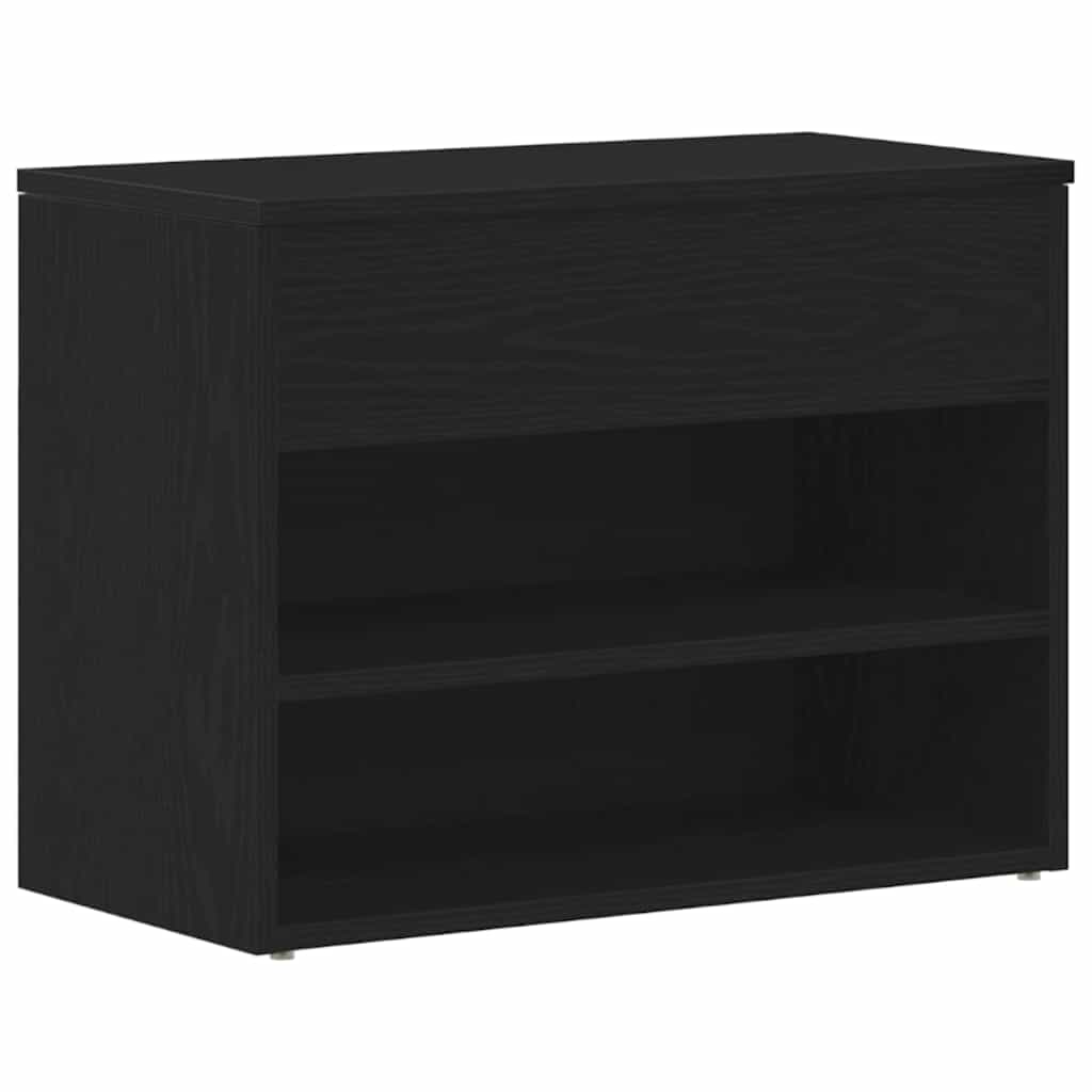 Banc à chaussures Chêne noir 60 x 30 x 45 cm Bois d'ingénierie - XIOS