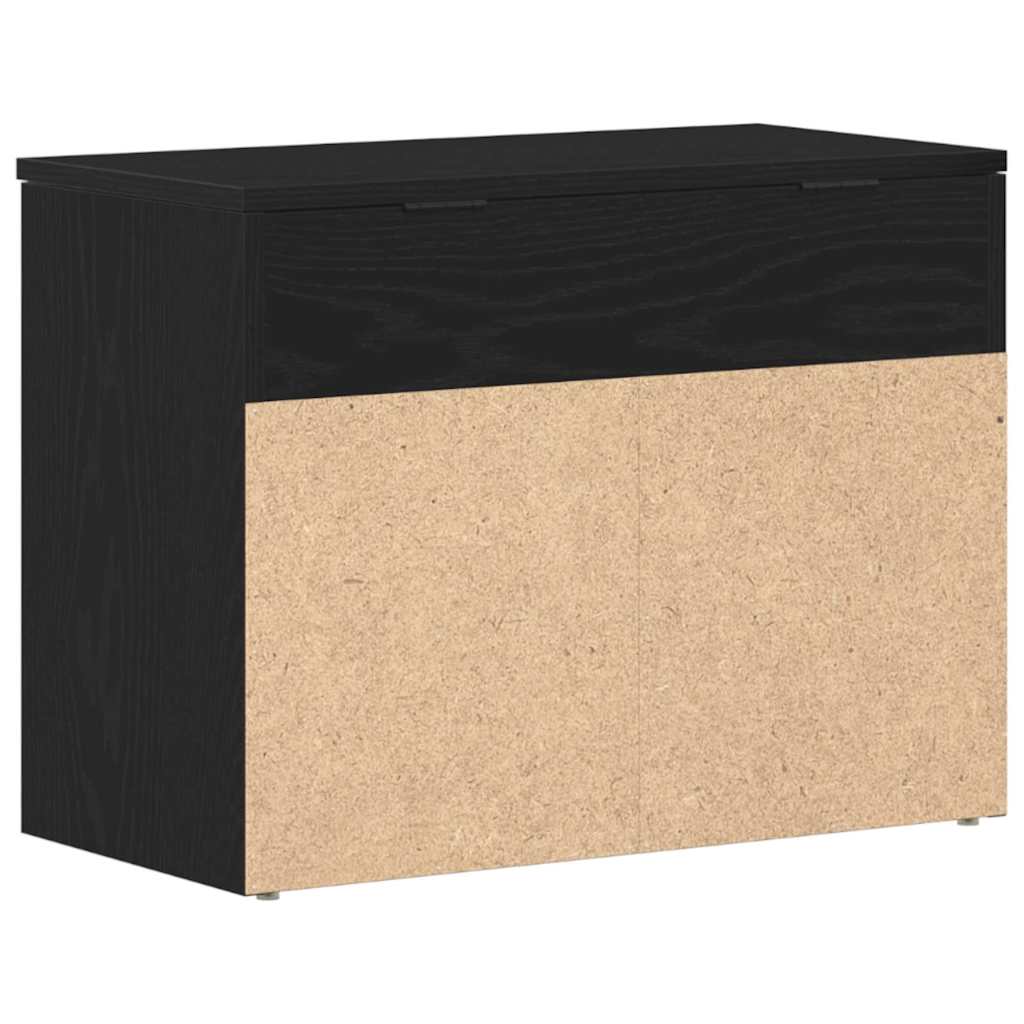 Banc à chaussures Chêne noir 60 x 30 x 45 cm Bois d'ingénierie - XIOS