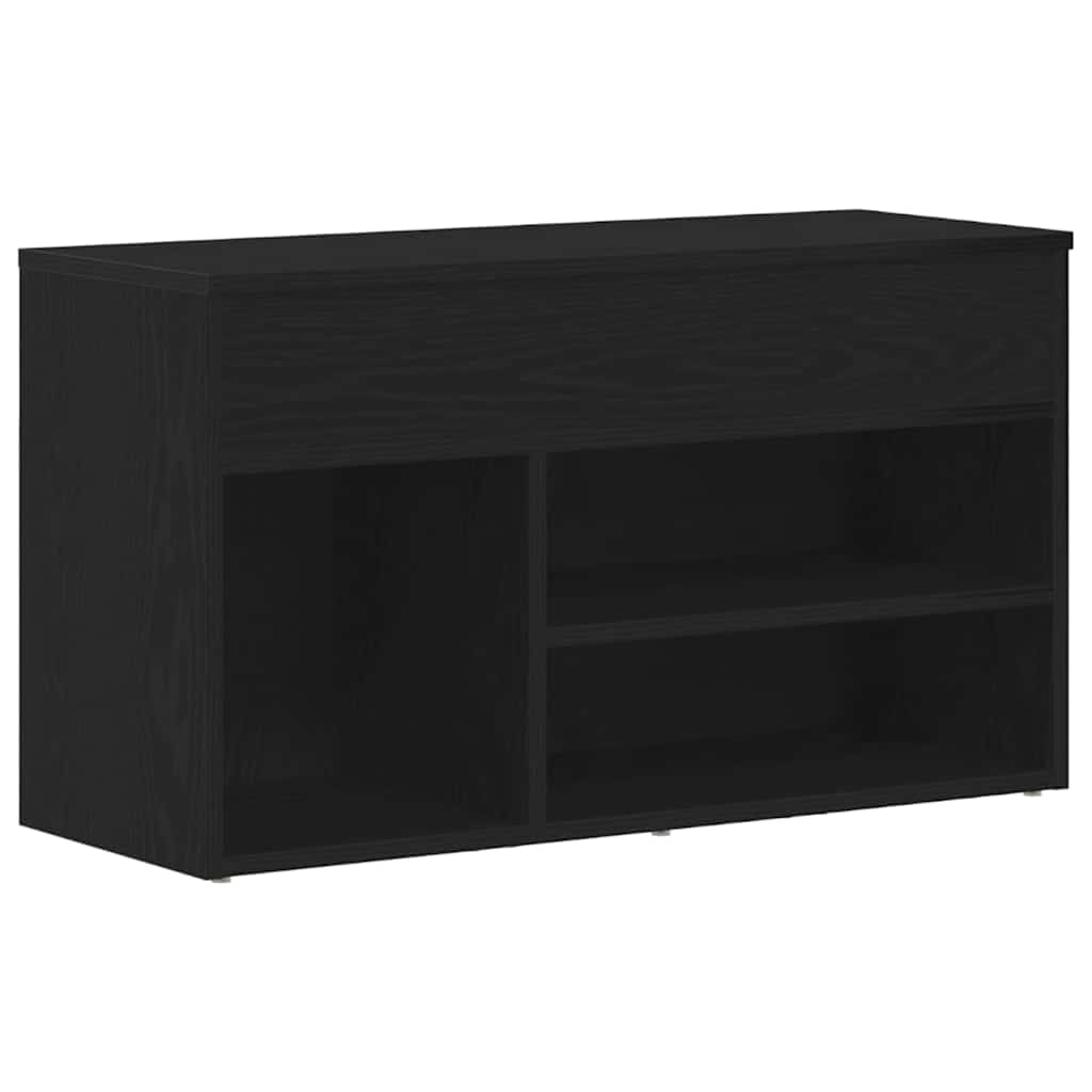 Banc à chaussures Chêne noir 80 x 30 x 45 cm Bois d'ingénierie - XIOS