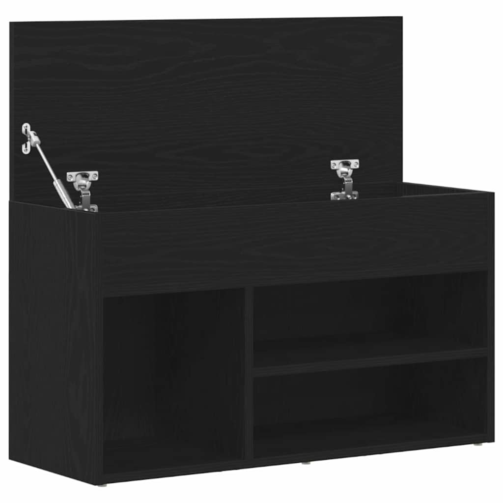 Banc à chaussures Chêne noir 80 x 30 x 45 cm Bois d'ingénierie - XIOS