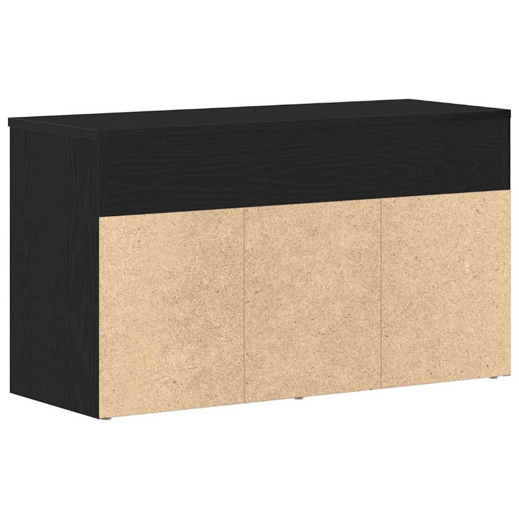 Banc à chaussures Chêne noir 80 x 30 x 45 cm Bois d'ingénierie - XIOS
