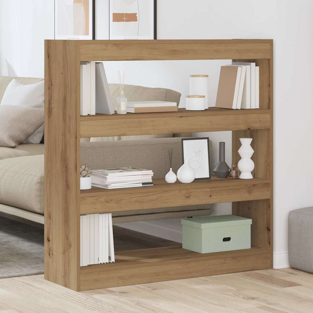 Bibliothèque chêne artisanal 100 x 30 x 103 cm - XIOS