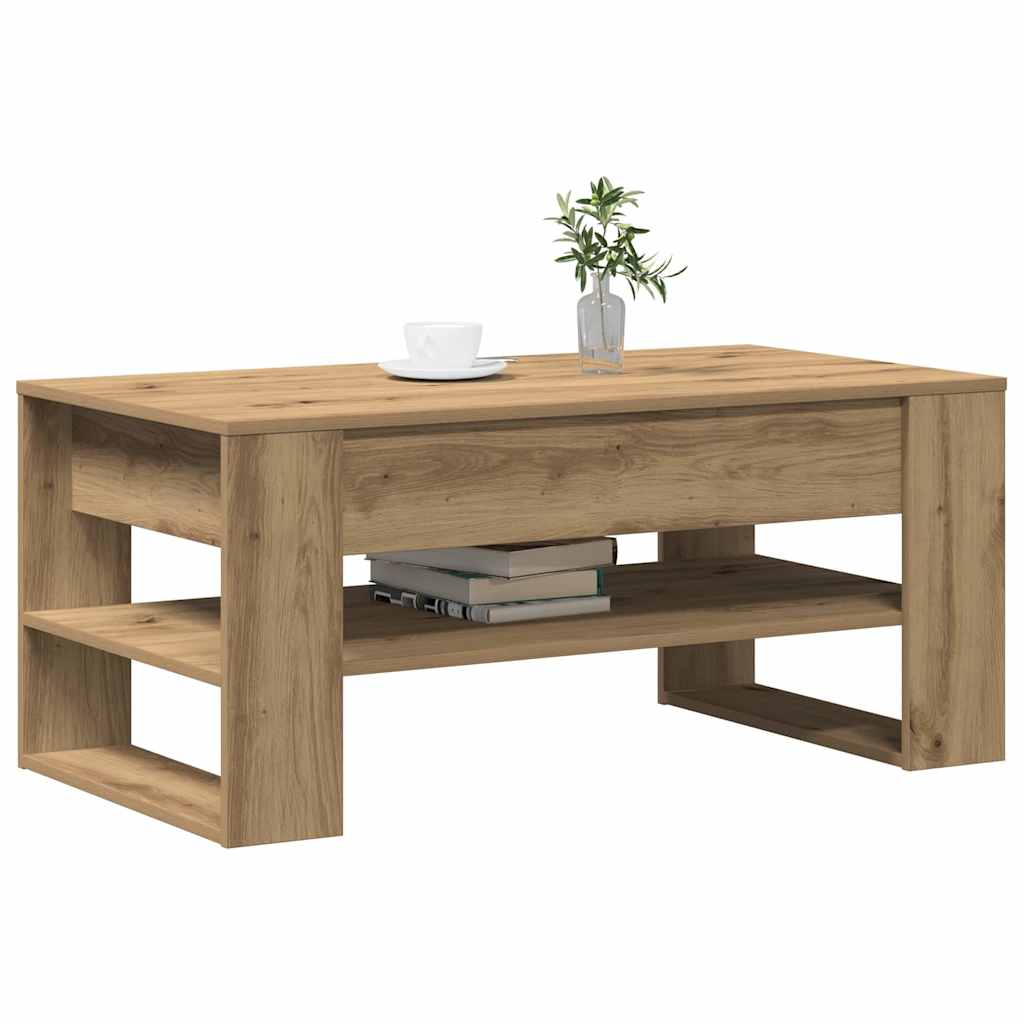 Table basse chêne artisanal 102 x 55 x 45 cm Bois d'ingénierie - XIOS