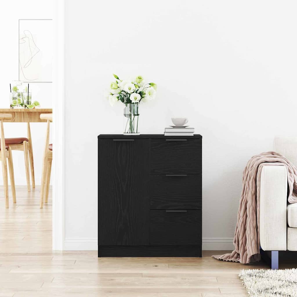 Buffet avec tiroir Noir 60 x 30 x 70 cm Bois d'ingénierie - XIOS