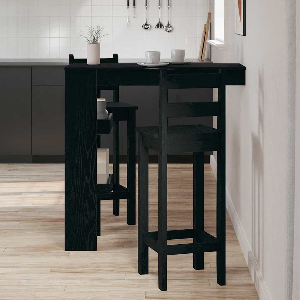 Table de Bar Murale avec étagère Chêne noir 102 x 45 x 103,5 cm
