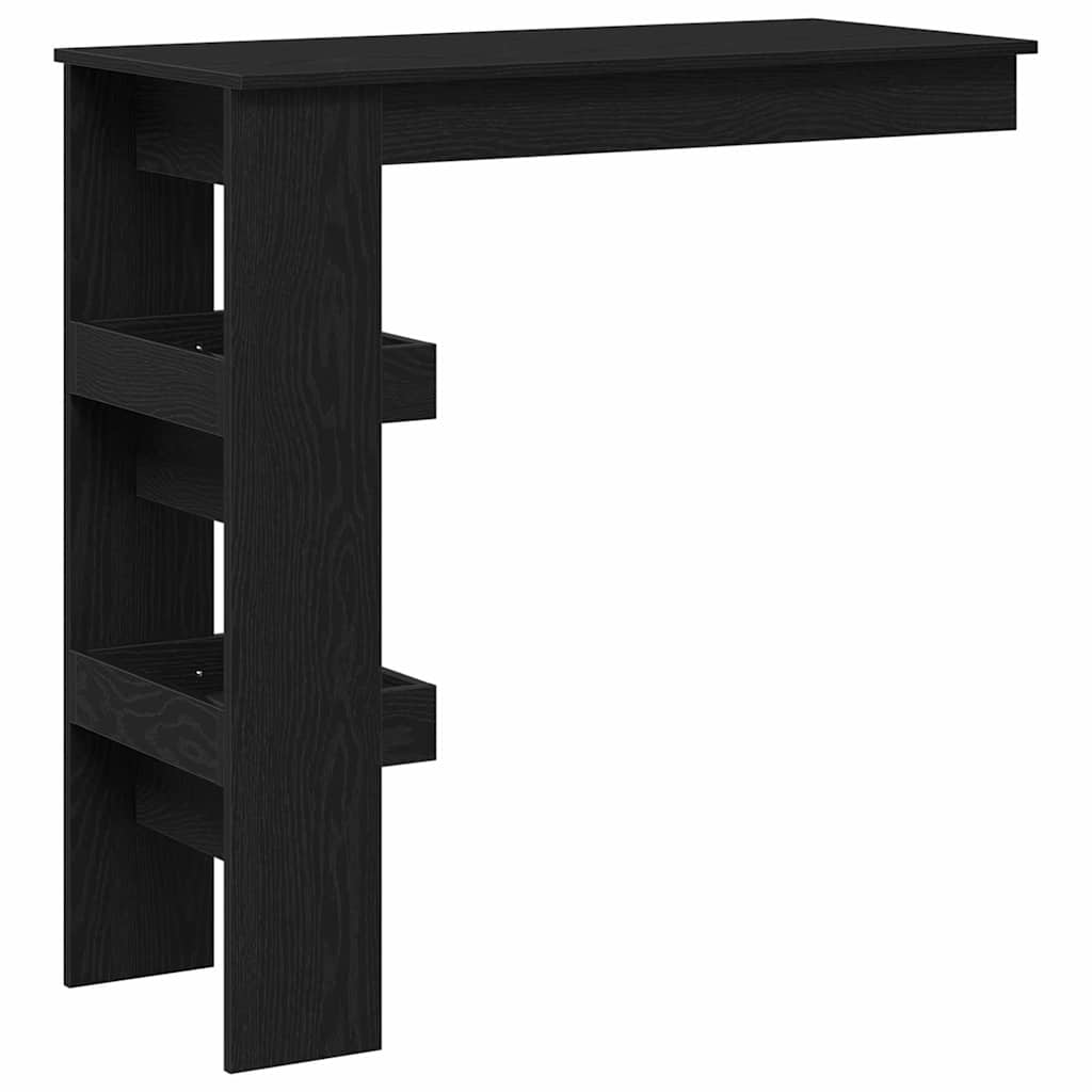 Table de Bar Murale avec étagère Chêne noir 102 x 45 x 103,5 cm