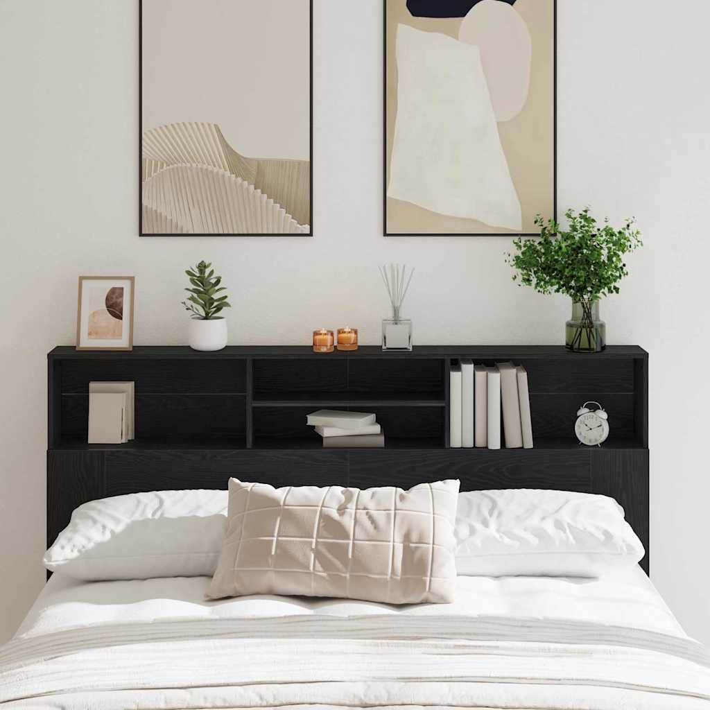 Cabinet de Tête de Lit Chêne noir 180 x 19 x 103.5 cm - XIOS