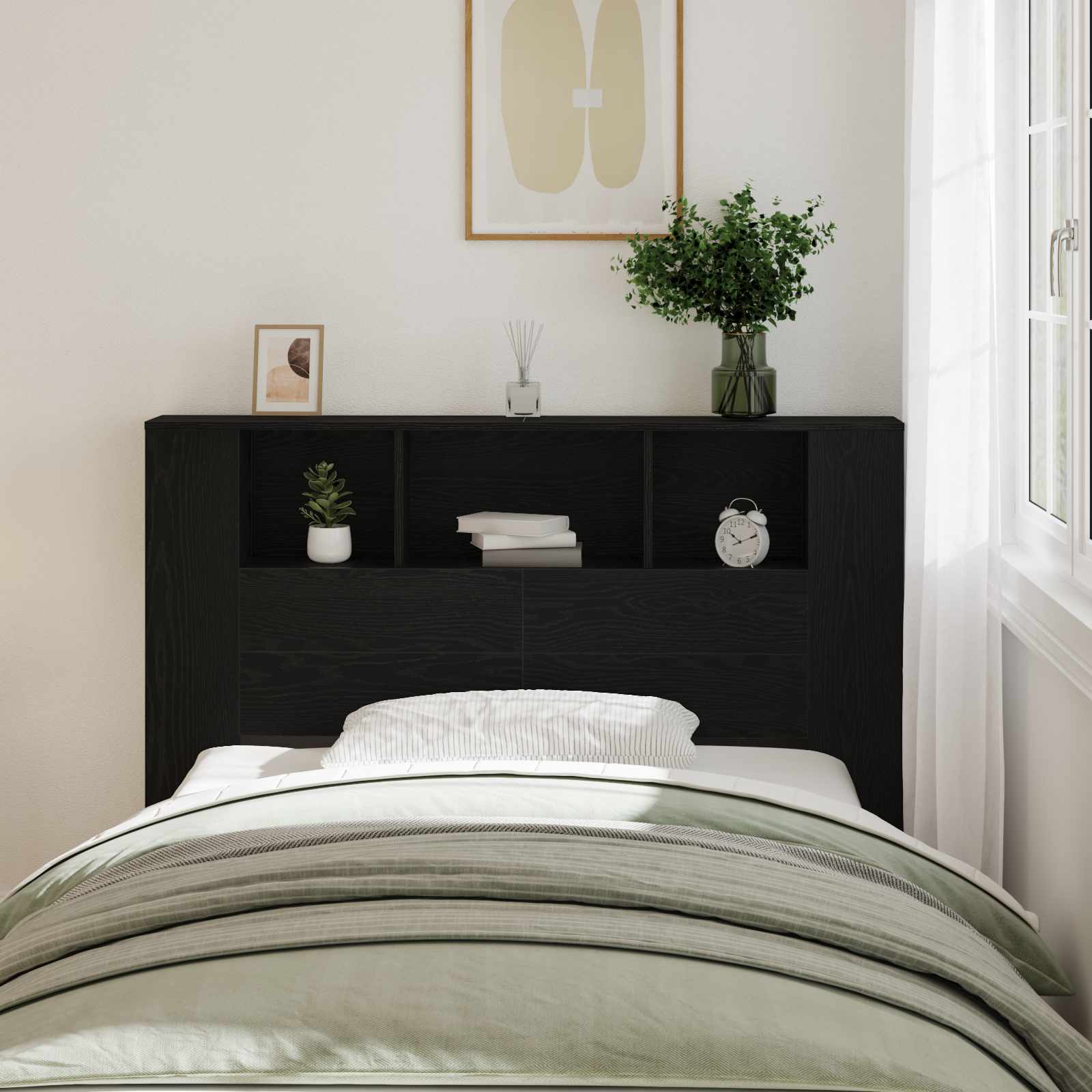 Cabinet de Tête de Lit Chêne noir Bois d'ingénierie - XIOS