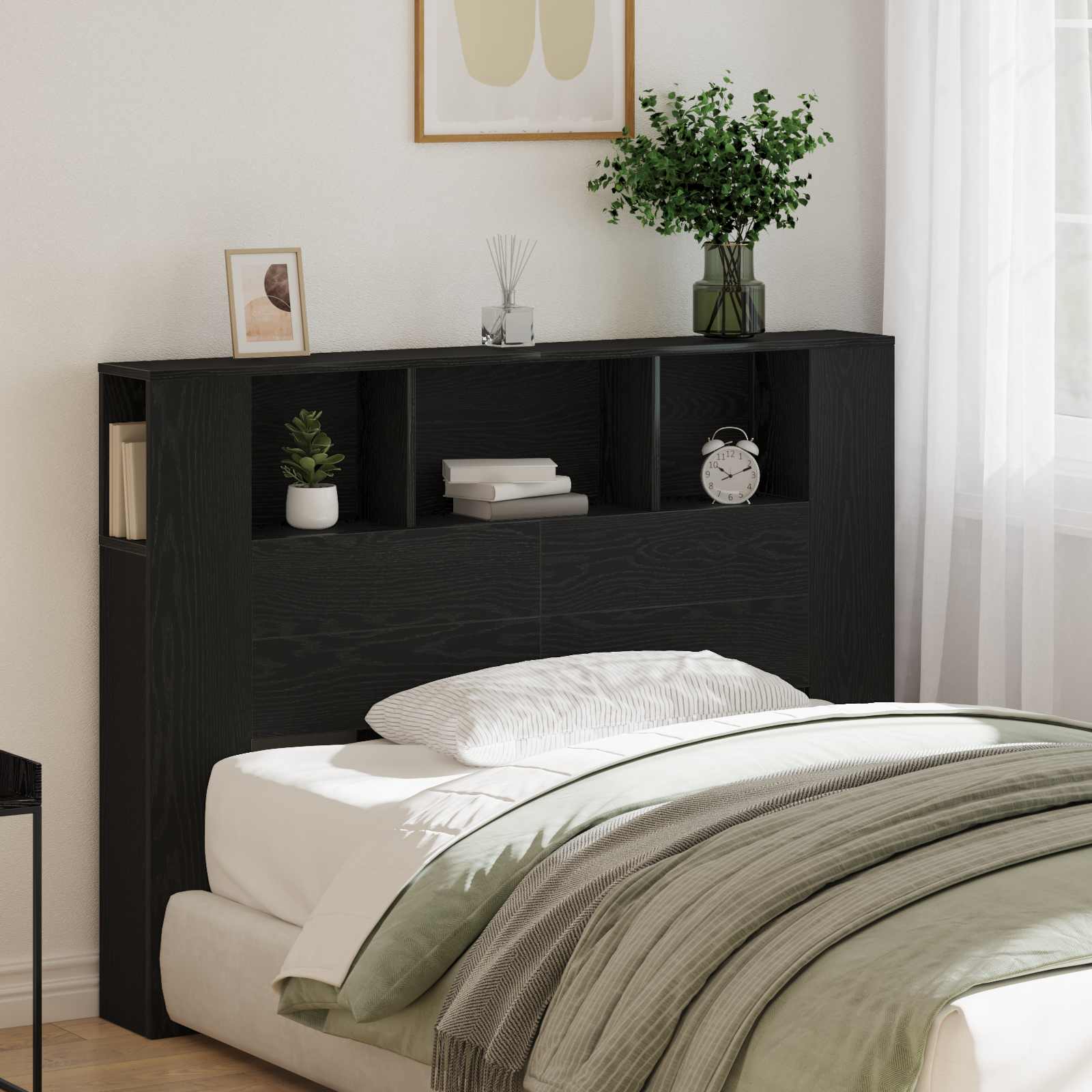 Cabinet de Tête de Lit Chêne noir Bois d'ingénierie - XIOS