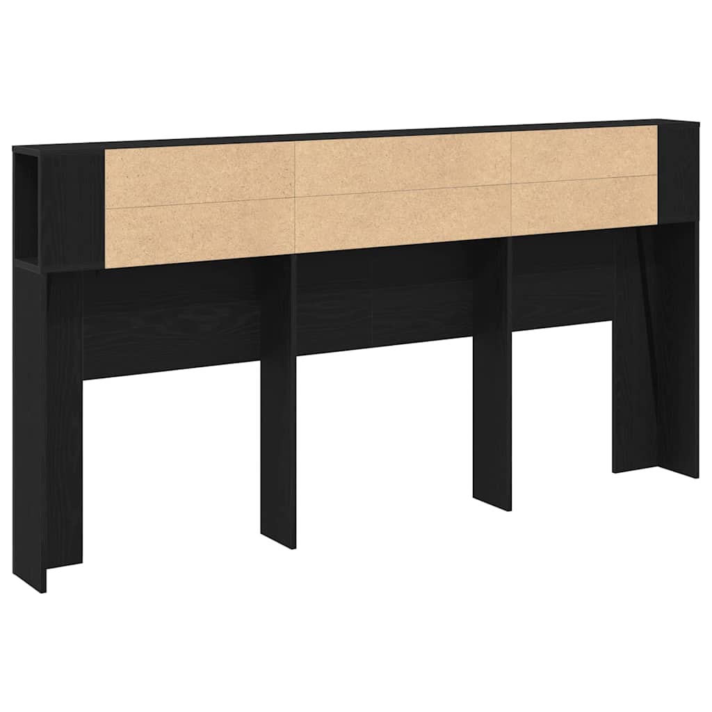 Cabinet de Tête de Lit Chêne noir 200 x 18,5 x 104,5 cm - XIOS