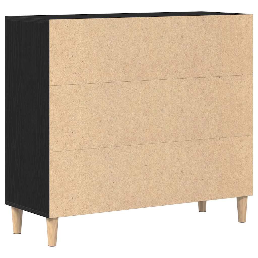 Buffet Noir 90 x 34 x 80 cm Bois d'ingénierie - XIOS