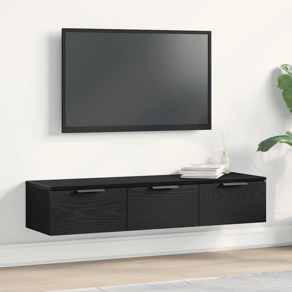 Meuble mural Chêne noir 102 x 30 x 20 cm Bois d'ingénierie