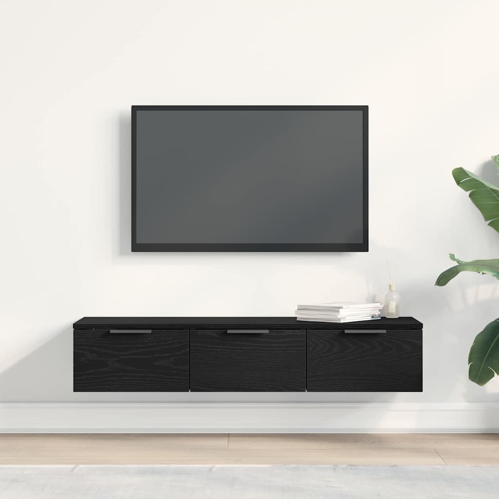 Meuble mural Chêne noir 102 x 30 x 20 cm Bois d'ingénierie