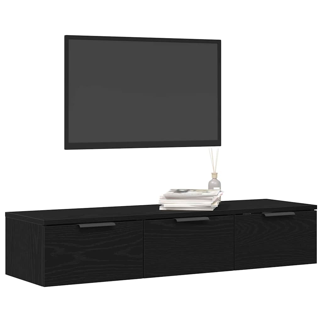 Meuble mural Chêne noir 102 x 30 x 20 cm Bois d'ingénierie