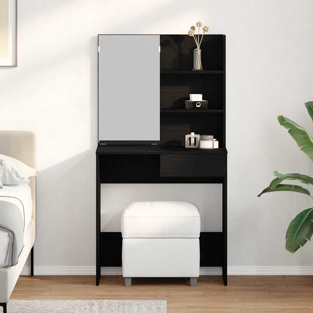 Table de Toilette avec tiroir Chêne noir 74.5 x 40 x 141 cm - XIOS