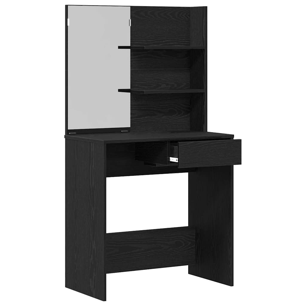 Table de Toilette avec tiroir Chêne noir 74.5 x 40 x 141 cm - XIOS