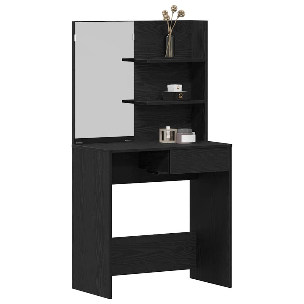 Table de Toilette avec tiroir Chêne noir 74.5 x 40 x 141 cm - XIOS