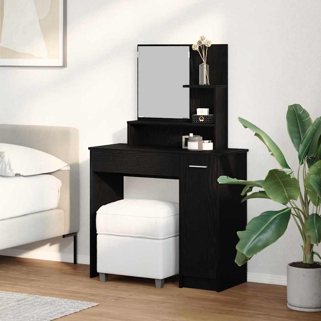 Table de Toilette avec tiroir Chêne noir 86.5 x 35 x 136 cm - XIOS