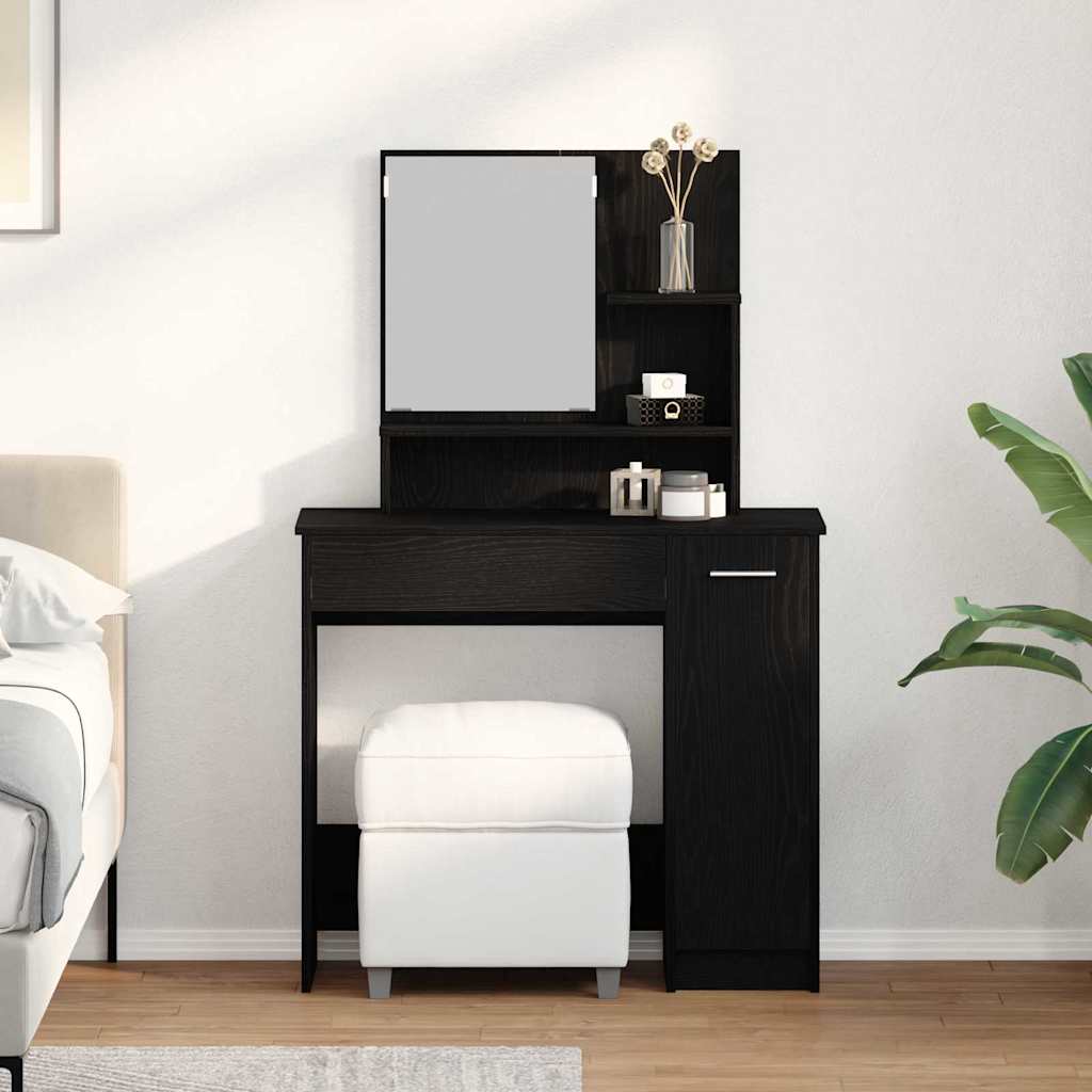 Table de Toilette avec tiroir Chêne noir 86.5 x 35 x 136 cm - XIOS