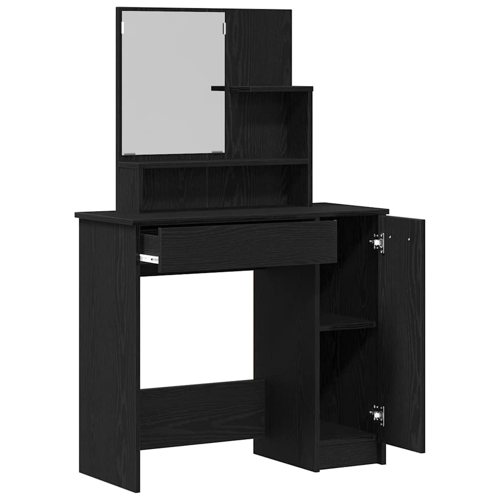 Table de Toilette avec tiroir Chêne noir 86.5 x 35 x 136 cm - XIOS