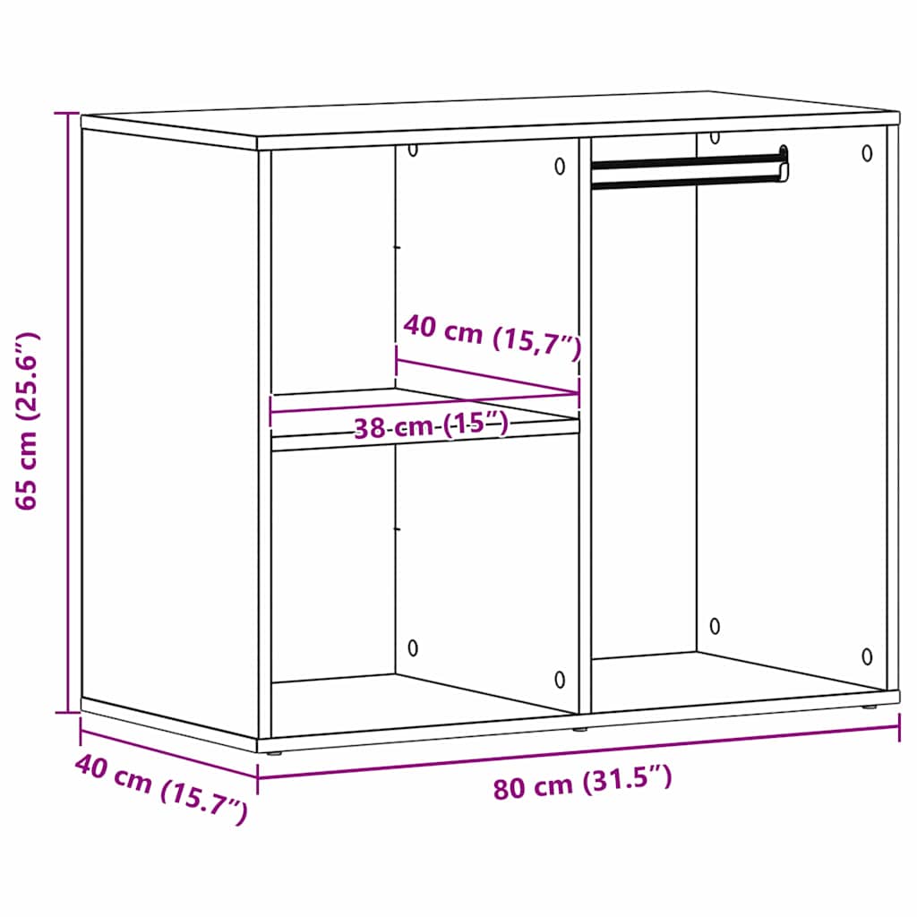 Cabinet de Cosmétiques avec étagère Chêne noir 80 x 40 x 65 cm - XIOS
