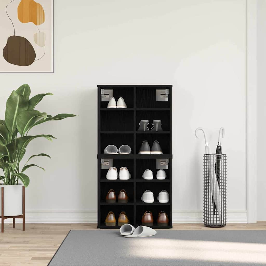 Meuble à chaussures avec étagère Chêne noir 52 x 30 x 50.5 cm - XIOS