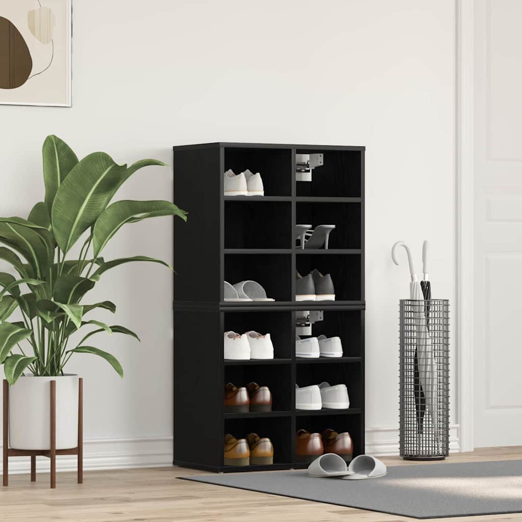 Meuble à chaussures avec étagère Chêne noir 52 x 30 x 50.5 cm - XIOS