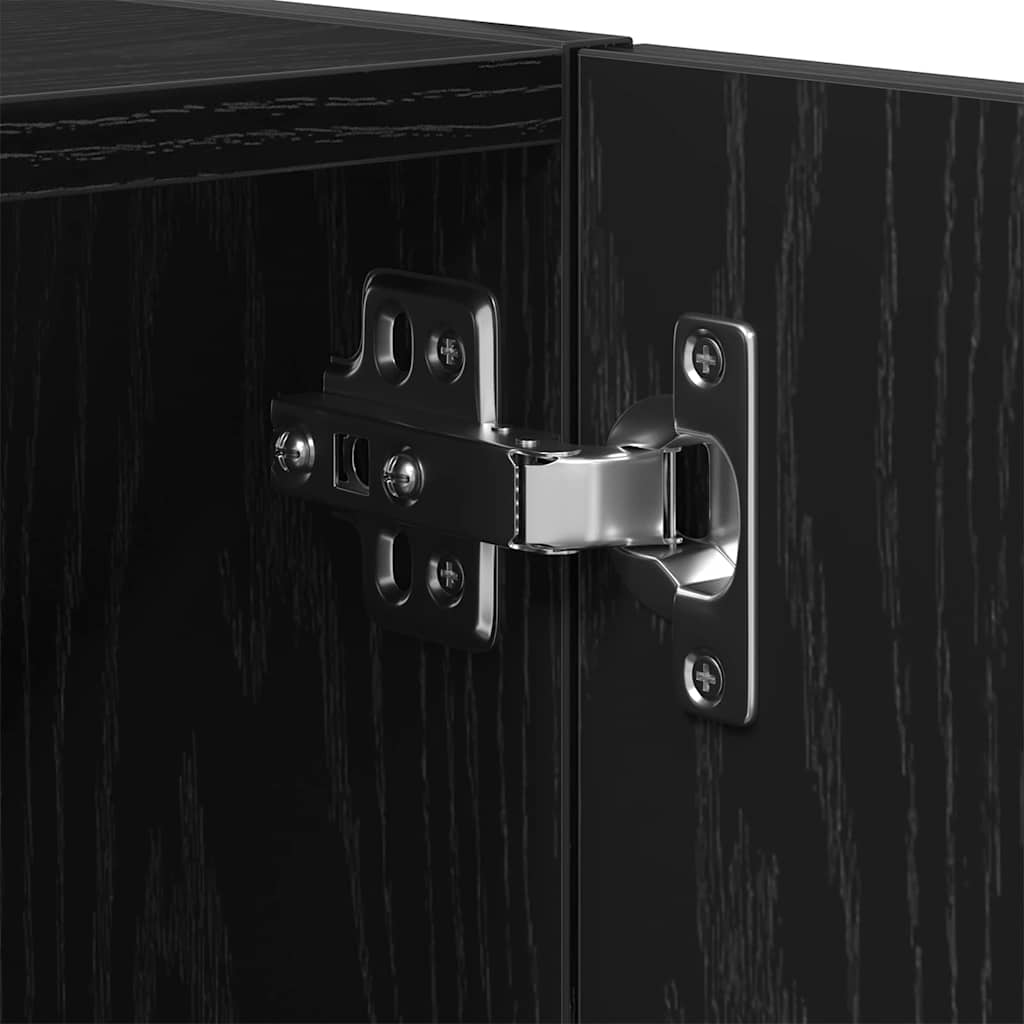 Armoire murale vidaXL Noir Chêne 60x30x70 cm en bois d'ingénierie