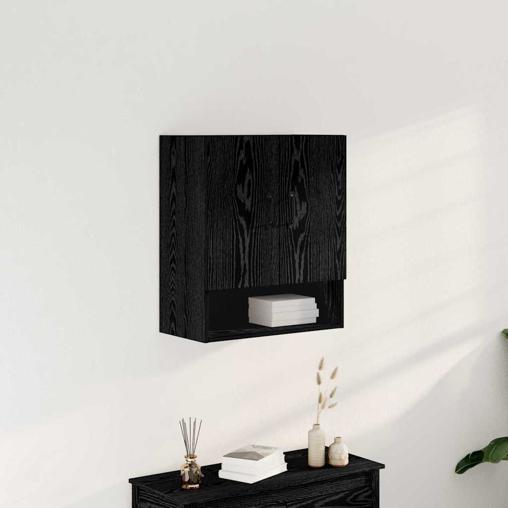 Armoire murale vidaXL Noir Chêne 60x30x70 cm en bois d'ingénierie