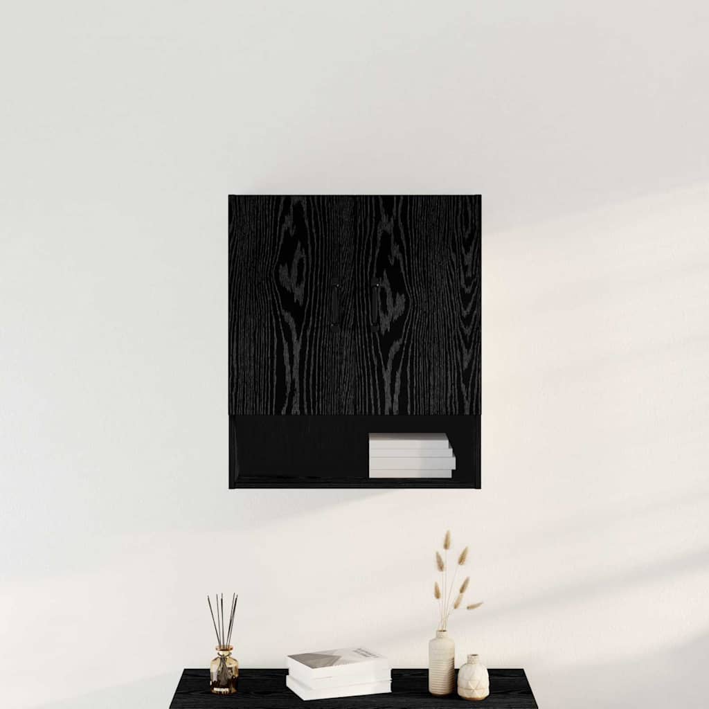 Armoire murale vidaXL Noir Chêne 60x30x70 cm en bois d'ingénierie