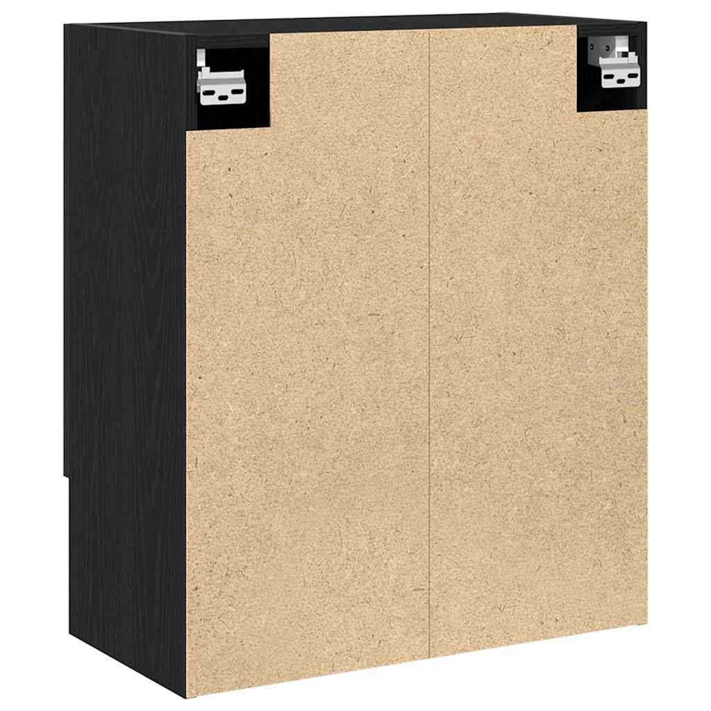 Armoire murale vidaXL Noir Chêne 60x30x70 cm en bois d'ingénierie
