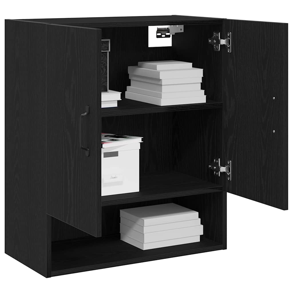 Armoire murale vidaXL Noir Chêne 60x30x70 cm en bois d'ingénierie