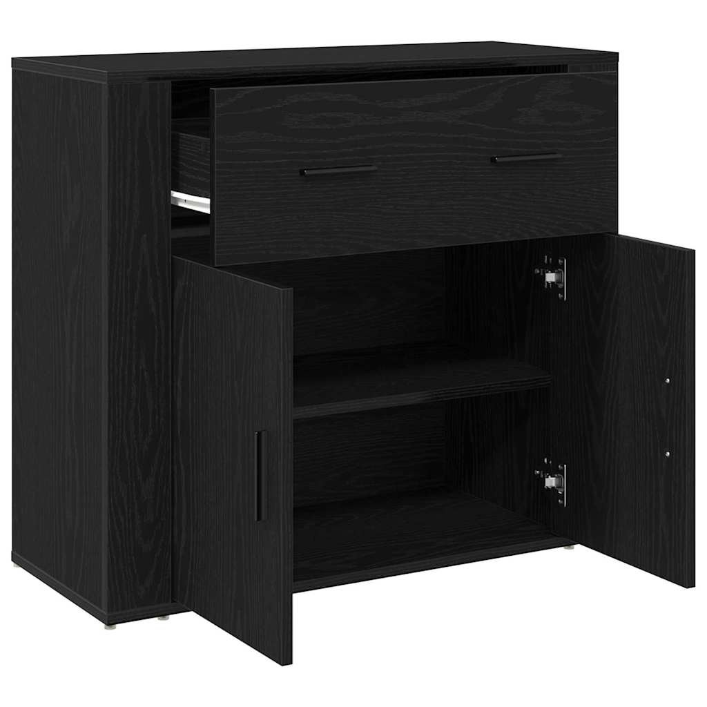 Buffet avec tiroir Chêne noir 80 x 33 x 70 cm Bois d'ingénierie - XIOS