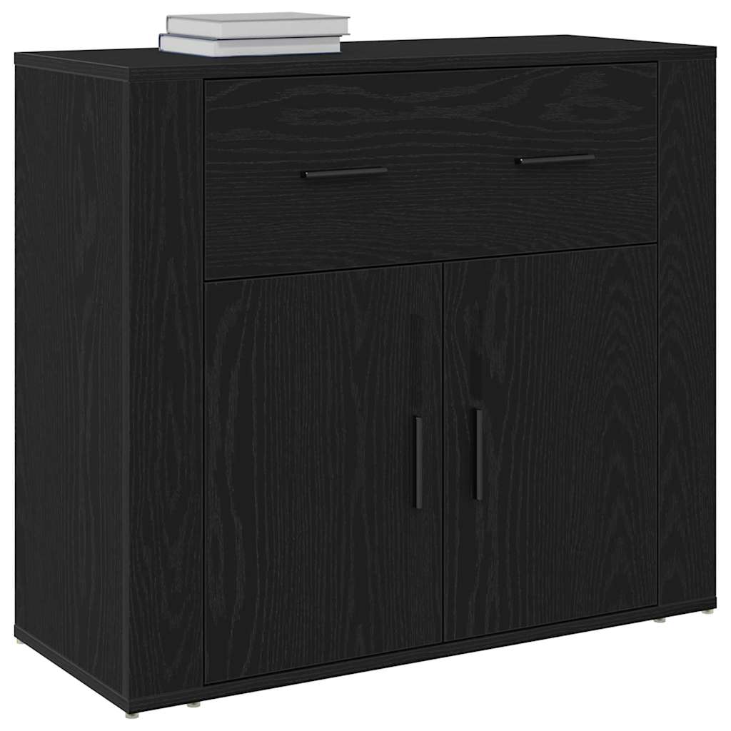 Buffet avec tiroir Chêne noir 80 x 33 x 70 cm Bois d'ingénierie - XIOS