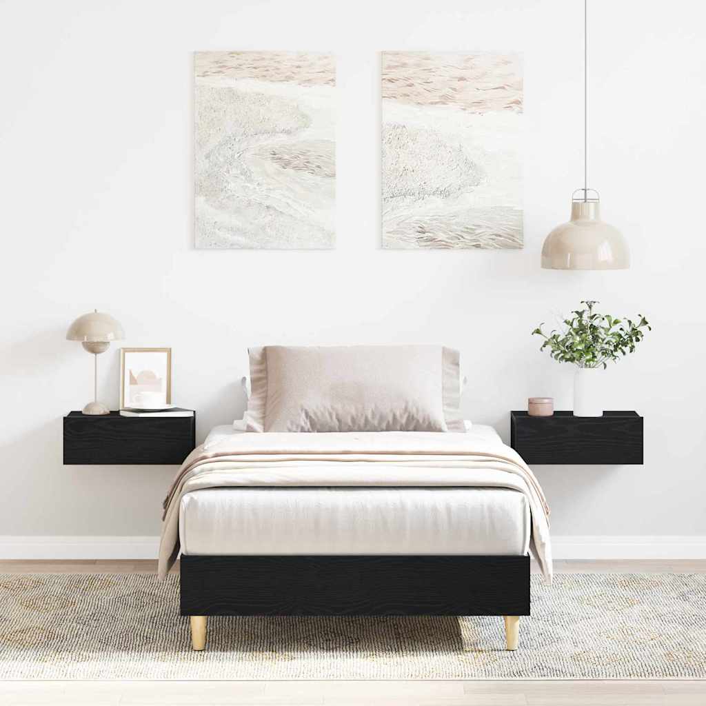 Cadre de lit Chêne noir 100 x 200 cm Bois d'ingénierie - XIOS
