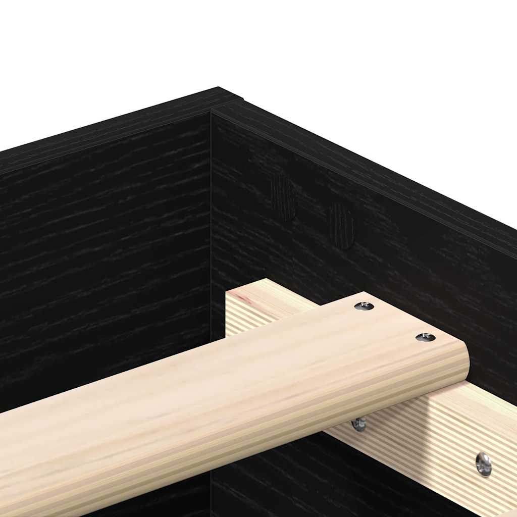 Cadre de lit Chêne noir 135 x 190 cm Bois d'ingénierie - XIOS