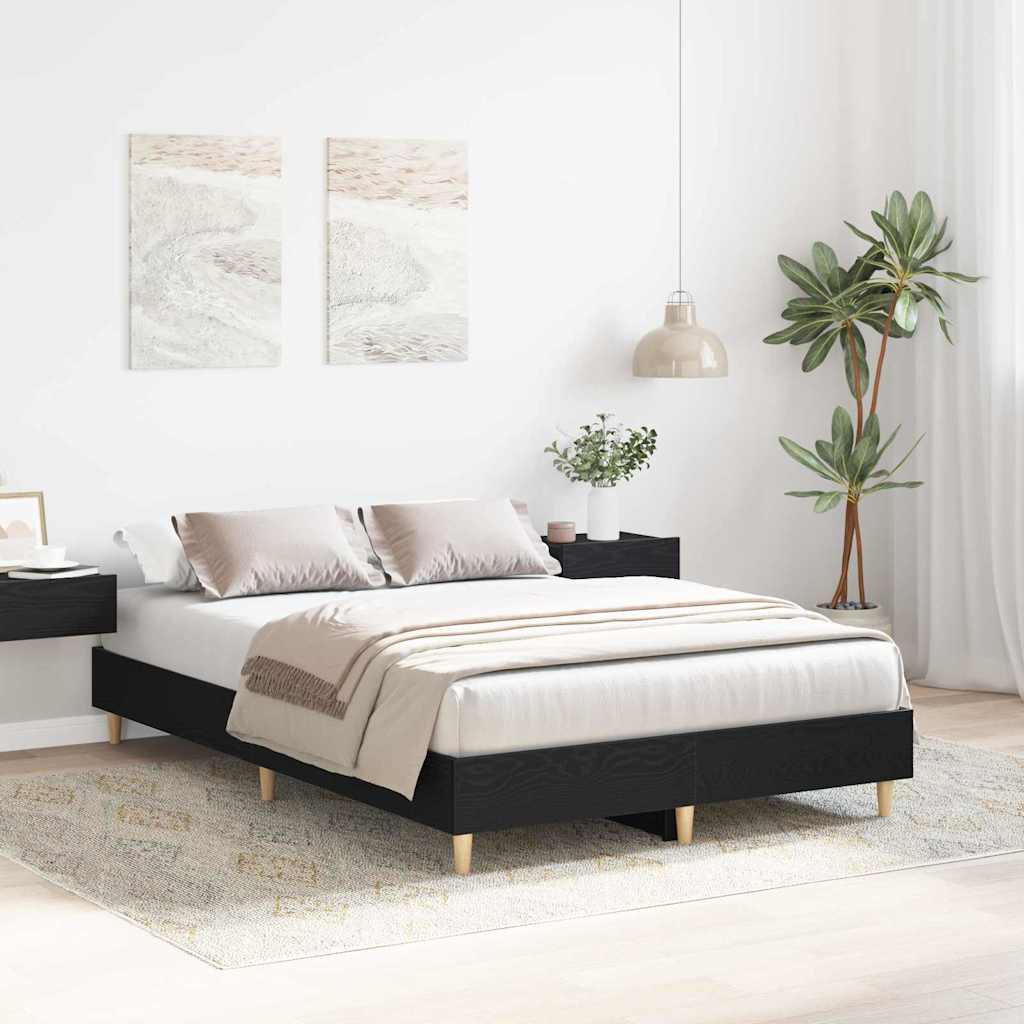 Cadre de lit Chêne noir 135 x 190 cm Bois d'ingénierie - XIOS