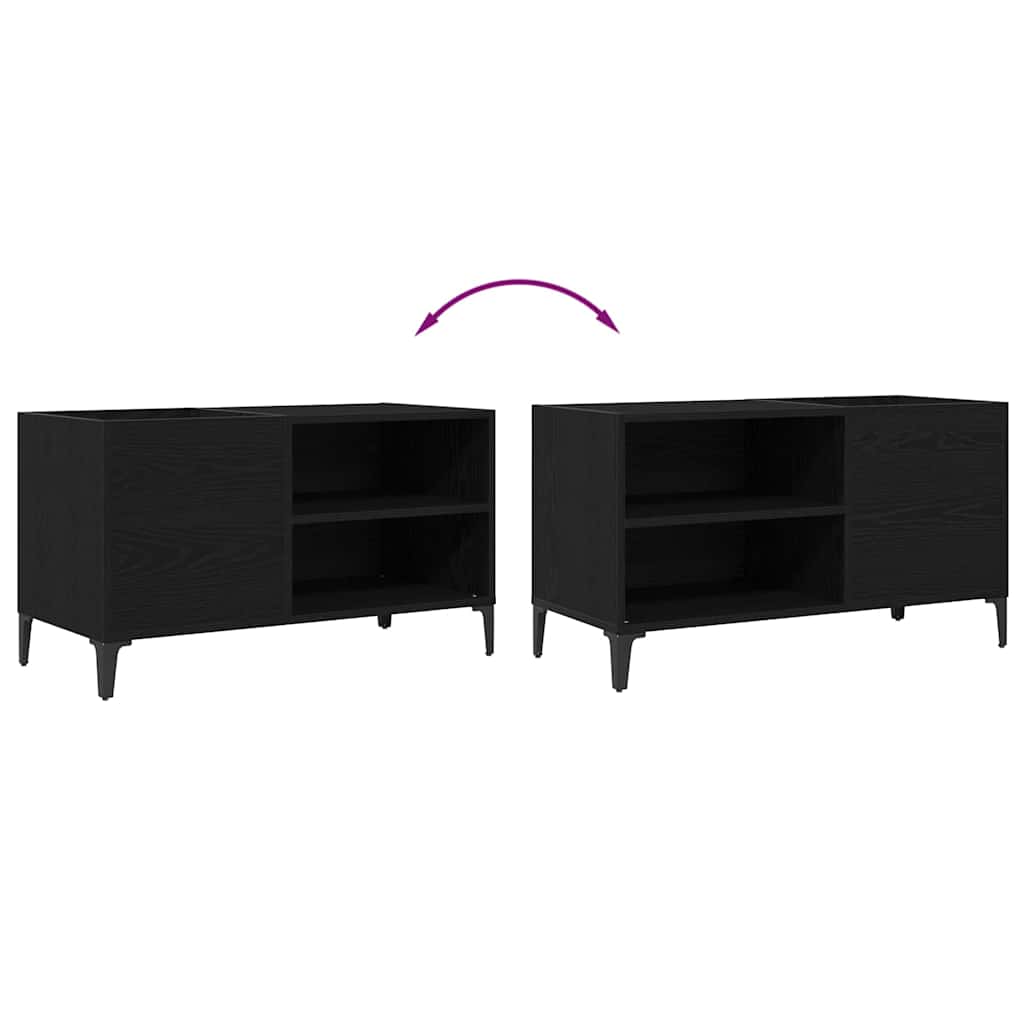 Meuble à vinyles Chêne noir 84.5 x 38 x 48 cm Bois d'ingénierie - XIOS