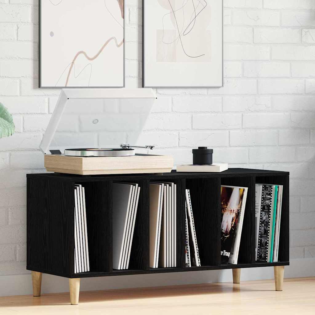 Meuble à vinyles Chêne noir 100 x 38 x 48 cm Bois d'ingénierie - XIOS