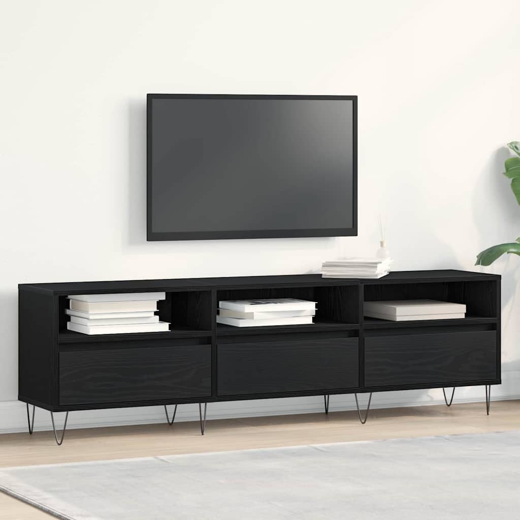Meuble TV Chêne noir 150 x 30 x 44.5 cm Bois d'ingénierie - XIOS
